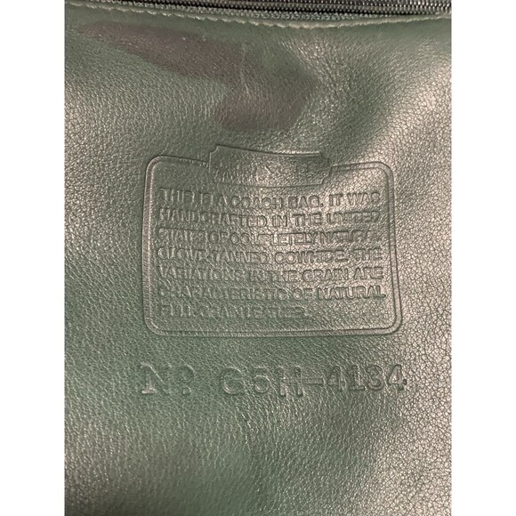 Coach Vintage Belt Green Backpack Leather Brand Logo Embossed USA Made Flaw - Picture 9 of 13